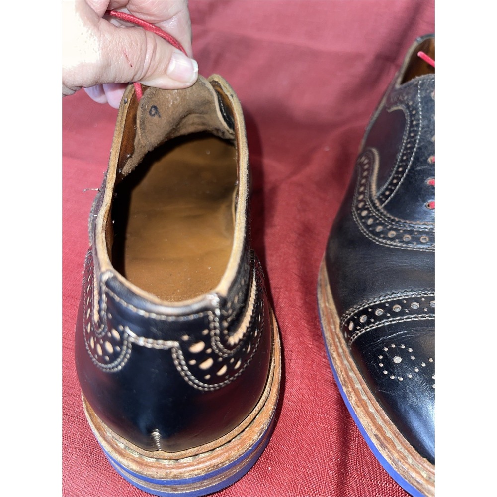 Allen Edmonds 'Strandmok' Cap-Toe Oxfords Mens 9 3E‎ Made in USA Blue - Picture 9 of 9